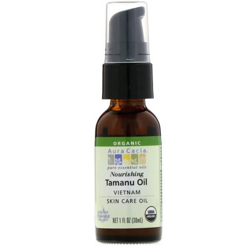 Aura Cacia, Organic Tamanu Oil, Nourishing, 1 fl oz (30 ml) فوائد