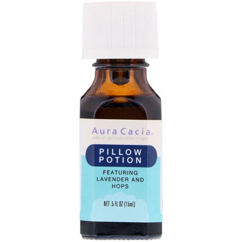 Aura Cacia, Pillow Potion, Lavender And Hops, .5 fl oz (15 ml) فوائد