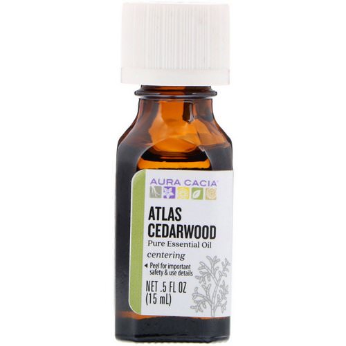 Aura Cacia, Pure Essential Oil, Atlas Cedarwood, .5 fl oz (15 ml) فوائد