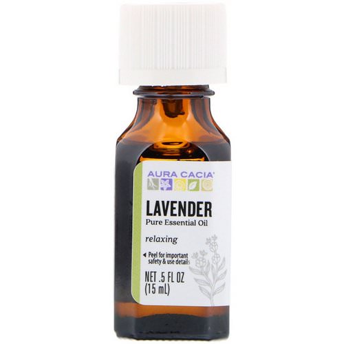 Aura Cacia, Pure Essential Oil, Lavender, .5 fl oz (15 ml) فوائد
