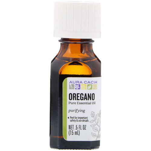 Aura Cacia, Pure Essential Oil, Oregano, .5 fl oz (15 ml) فوائد