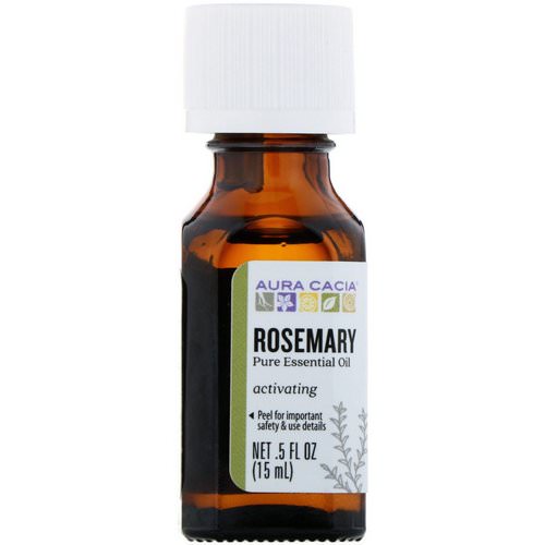 Aura Cacia, Pure Essential Oil, Rosemary, .5 fl oz (15 ml) فوائد