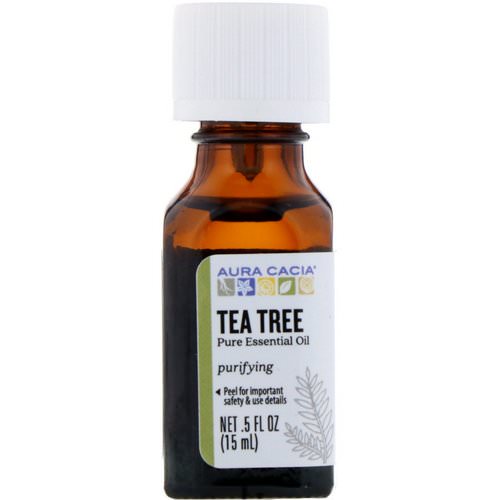 Aura Cacia, Pure Essential Oil, Tea Tree, .5 fl oz (15 ml) فوائد