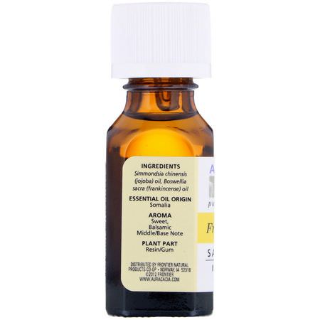 Aura Cacia, Pure Essential Oils, Frankincense, Sanctifying, .5 fl oz (15 ml):تطهير النفط, تطهير