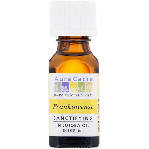 Aura Cacia, Pure Essential Oils, Frankincense, Sanctifying, .5 fl oz (15 ml) فوائد