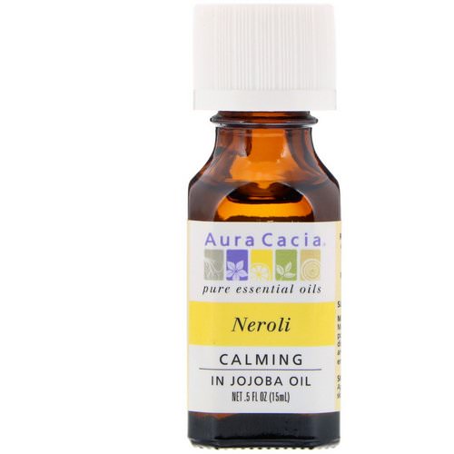 Aura Cacia, Pure Essential Oils, Neroli, Calming, .5 fl oz (15 ml) فوائد