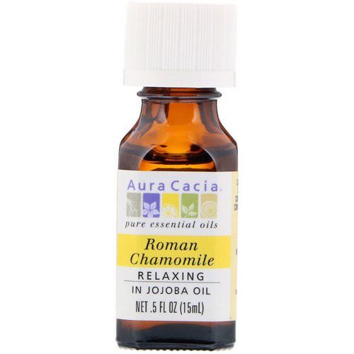 Aura Cacia, Pure Essential Oils, Roman Chamomile, Relaxing, .5 fl oz (15 ml) فوائد