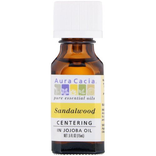 Aura Cacia, Pure Essential Oils, Sandalwood, .5 fl oz (15 ml) فوائد