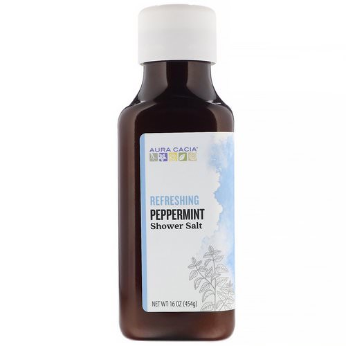 Aura Cacia, Shower Salt, Refreshing Peppermint, 16 oz (454 g) فوائد