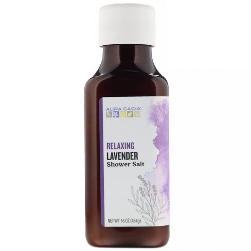 Aura Cacia, Shower Salt, Relaxing Lavender, 16 oz (454 g) فوائد