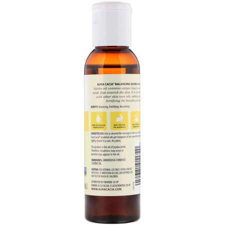 Aura Cacia, Skin Care Oil, Balancing Jojoba, 4 fl oz (118 ml):زي,ت الناقل, الزي,ت العطرية