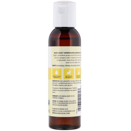 Aura Cacia, Skin Care Oil, Harmonizing Grapeseed, 4 fl oz (118 ml):بذ,ر العنب, زي,ت التدليك