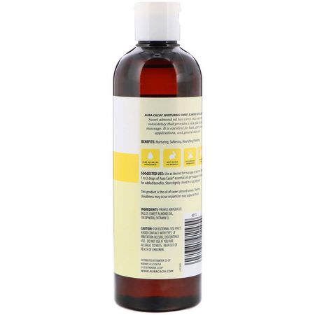 Aura Cacia, Skin Care Oil, Nurturing Sweet Almond, 16 fl oz (473 ml):اللوز الحلو,زي,ت التدليك