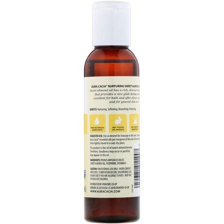 Aura Cacia, Skin Care Oil, Nurturing Sweet Almond, 4 fl oz (118 ml):زي,ت الناقل, الزي,ت العطرية