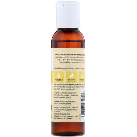 Aura Cacia, Skin Care Oil, Rejuvenating Apricot Kernel, 4 fl oz (118 ml):زي,ت الناقل, الزي,ت العطرية