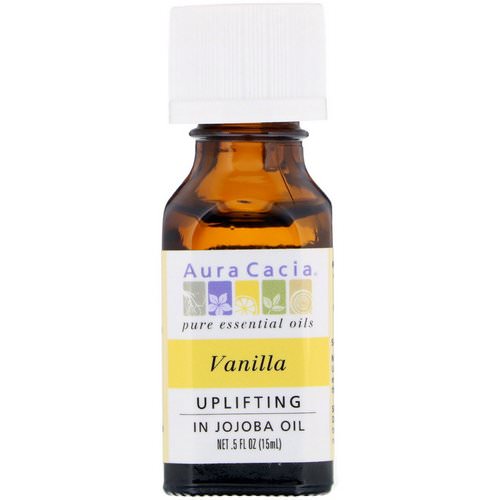 Aura Cacia, Pure Essential Oils, Vanilla, Uplifting, .5 fl oz (15 ml) فوائد