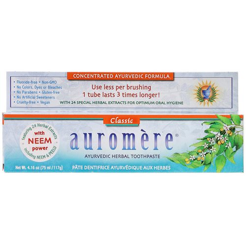 Auromere, Ayurvedic Herbal Toothpaste, Classic, 4.16 oz (117 g) فوائد