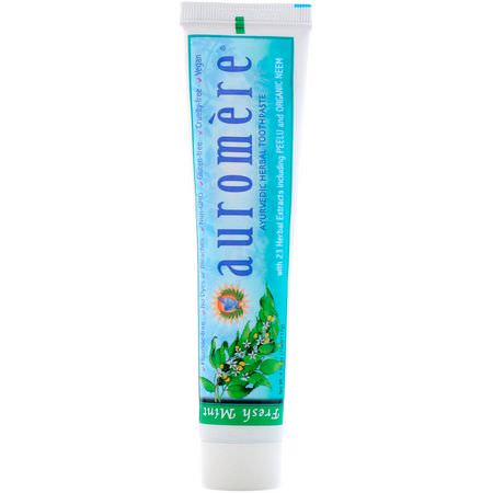 Auromere Fluoride Free - أنفلونزاoride مجاني, معج,ن الأسنان, العناية بالفم, حمام