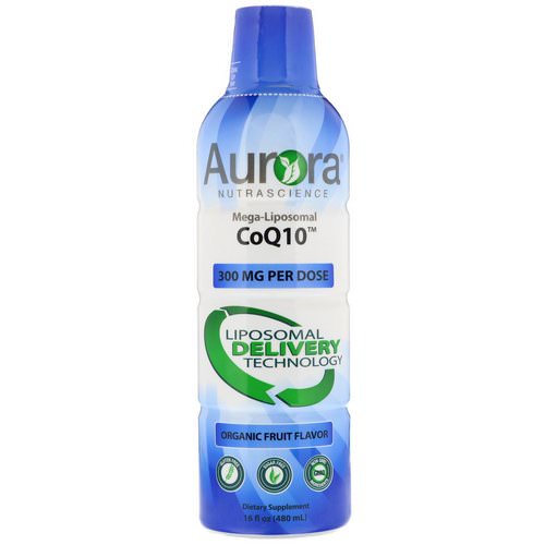 Aurora Nutrascience, Mega-Liposomal CoQ10, Organic Fruit Flavor, 300 mg, 16 fl oz (480 ml) فوائد