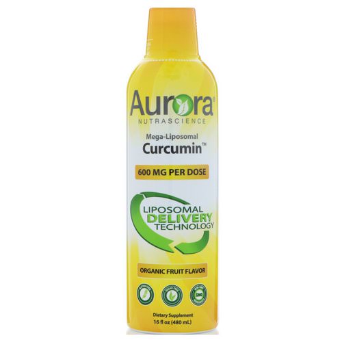 Aurora Nutrascience, Mega-Liposomal Curcumin+, Organic Fruit Flavor, 600 mg, 16 fl oz (480 ml) فوائد