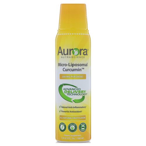 Aurora Nutrascience, Micro-Liposomal Curcumin, All-Natural Fruit Flavor, 200 mg, 5.4 fl oz (160 ml) فوائد