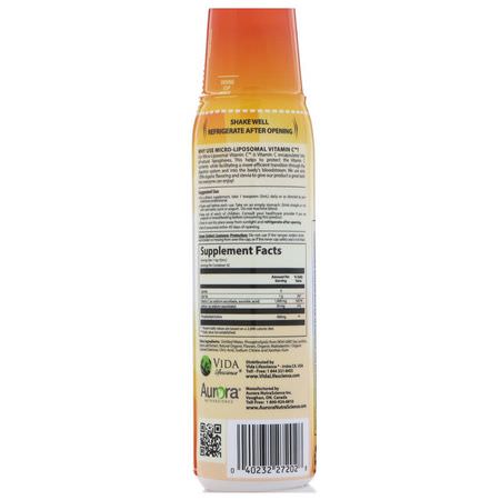 Aurora Nutrascience, Micro-Liposomal Vitamin C, Organic Fruit Flavor, 1000 mg, 5.4 fl oz (160 ml):الأنفل,نزا ,السعال