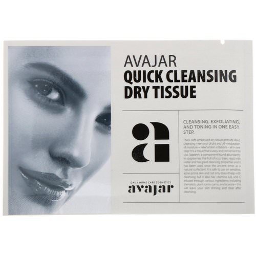 Avajar, Quick Cleansing Dry Tissue, 15 Tissues فوائد