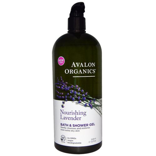 Avalon Organics, Bath & Shower Gel, Nourishing Lavender, 32 fl oz (946 ml) فوائد