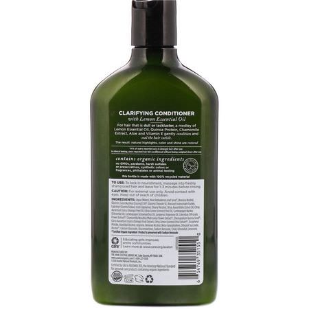 Avalon Organics, Conditioner, Clarifying Lemon, 11 oz (312 g):بلسم, العناية بالشعر