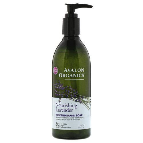Avalon Organics, Glycerin Hand Soap, Nourishing Lavender, 12 fl oz (355 ml) فوائد