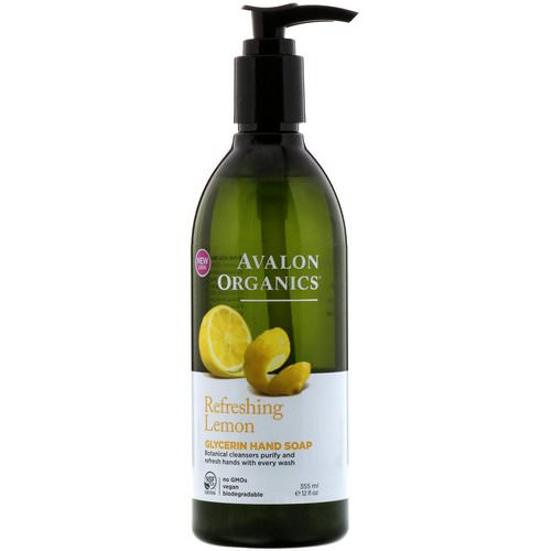 Avalon Organics, Glycerin Hand Soap, Refreshing Lemon, 12 fl oz (355 ml) فوائد