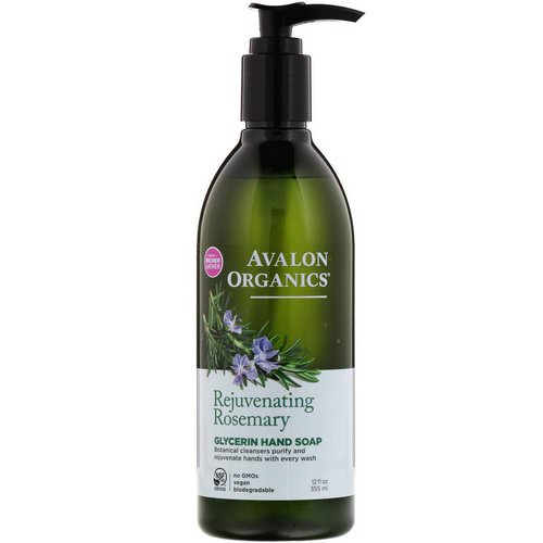 Avalon Organics, Glycerin Hand Soap, Rejuvenating Rosemary, 12 fl oz (355 ml) فوائد