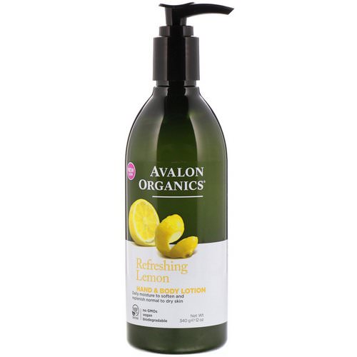 Avalon Organics, Hand & Body Lotion, Refreshing Lemon, 12 oz (340 g) فوائد