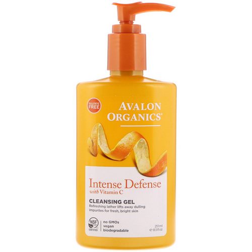 Avalon Organics, Intense Defense with Vitamin C, Cleansing Gel, 8.5 fl oz (251 ml) فوائد