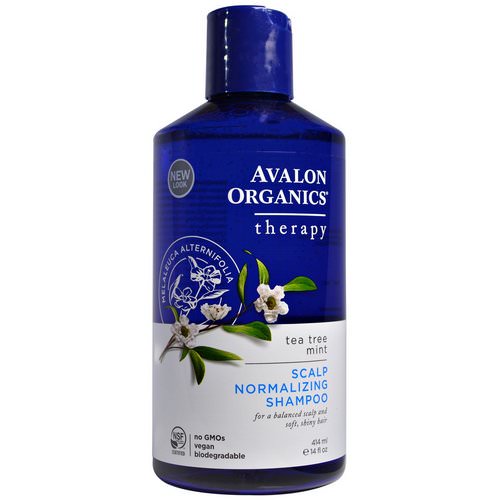 Avalon Organics, Scalp Normalizing Shampoo, Tea Tree Mint Therapy, 14 fl oz (414 ml) فوائد