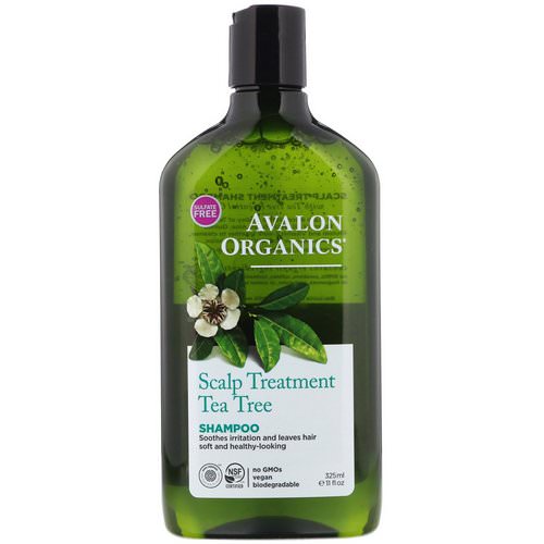 Avalon Organics, Shampoo, Scalp Treatment, Tea Tree, 11 fl oz (325 ml) فوائد