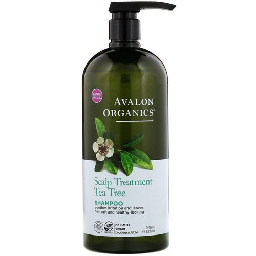 Avalon Organics, Shampoo, Scalp Treatment, Tea Tree, 32 fl oz (946 ml) فوائد