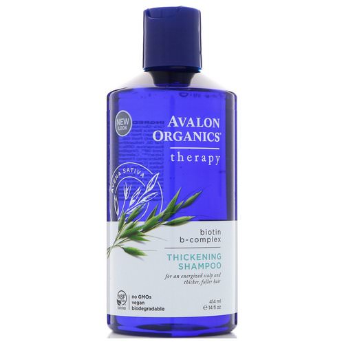 Avalon Organics, Thickening Shampoo, Biotin B-Complex Therapy, 14 fl oz (414 ml) فوائد