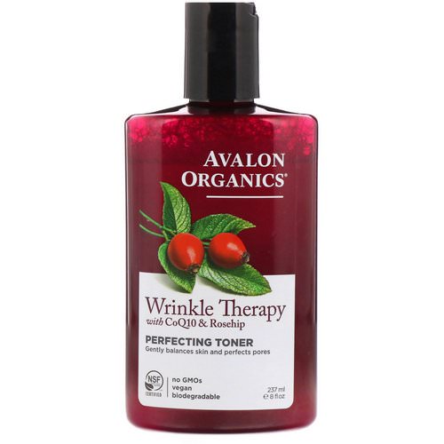 Avalon Organics, Wrinkle Therapy, With CoQ10 & Rosehip, Perfecting Toner, 8 fl oz (237 ml) فوائد