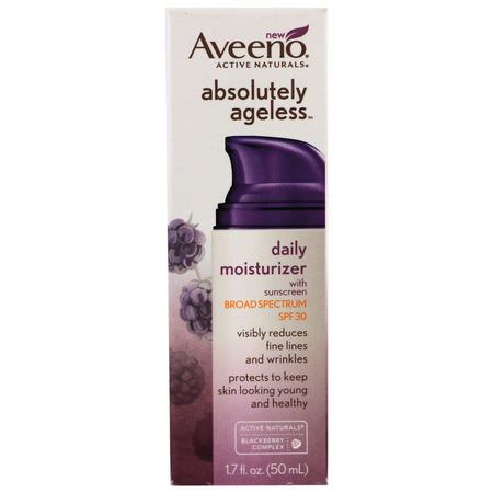 Aveeno, Absolutely Ageless, Daily Moisturizer, SPF 30, 1.7 fl oz (50 ml):مرطبات الي,م, الكريمات