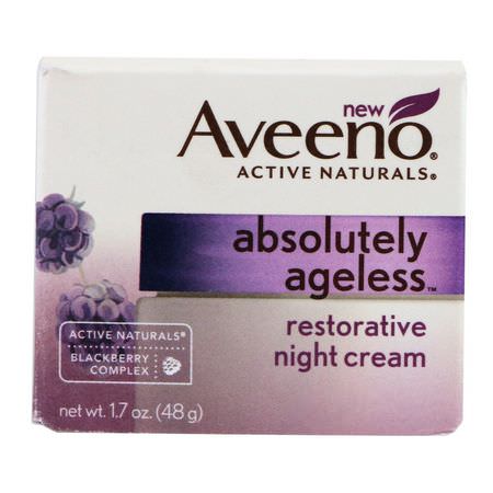 Aveeno, Absolutely Ageless, Restorative Night Cream, 1.7 oz (48 g):مرطبات ليلية, كريمات