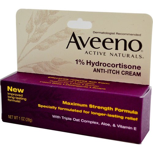 Aveeno, Active Naturals, 1% Hydrocortisone, Anti-Itch Cream, 1 oz (28 g) فوائد