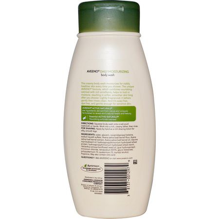 Aveeno, Active Naturals, Daily Moisturizing Body Wash, 18 fl oz (532 ml):جل الاستحمام, غس,ل الجسم