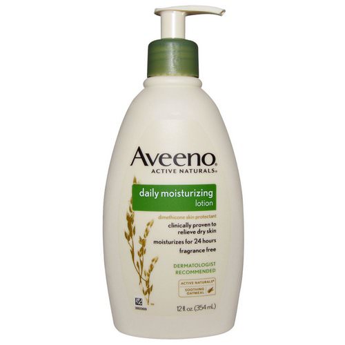 Aveeno, Active Naturals, Daily Moisturizing Lotion, Fragrance Free, 12 fl oz (354 ml) فوائد