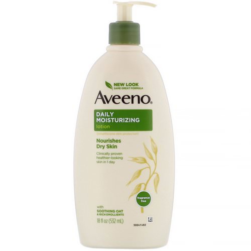 Aveeno, Daily Moisturizing Lotion, Fragrance Free, 18 fl oz (532 ml) فوائد