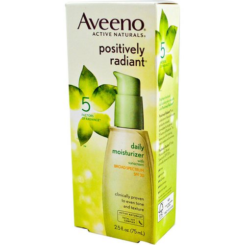 Aveeno, Active Naturals, Positively Radiant, Daily Moisturizer, SPF 30, 2.5 fl oz (75 ml) فوائد
