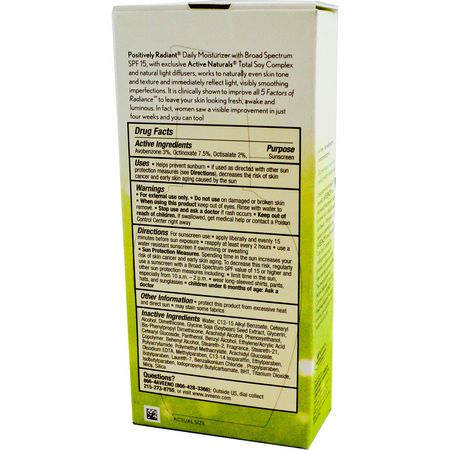 Aveeno, Active Naturals, Positively Radiant, Daily Moisturizer, with Sunscreen, SPF 15, 4.0 fl oz (120 ml):كريمات, مرطبات لل,جه