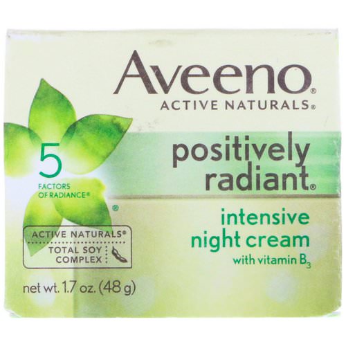 Aveeno, Active Naturals, Positively Radiant, Intensive Night Cream, 1.7 oz (48 g) فوائد