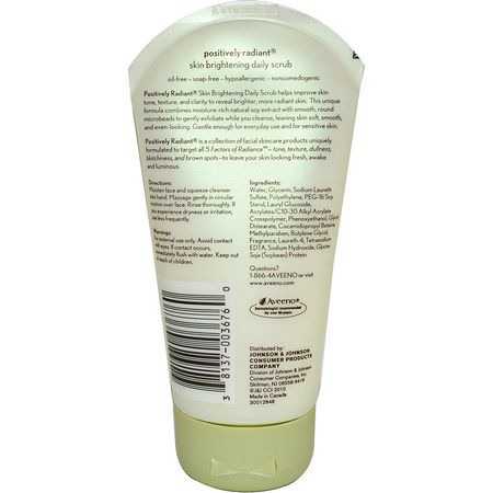 Aveeno, Active Naturals, Positively Radiant, Skin Brightening Daily Scrub, 5.0 oz (140 g):الدعك, المقشرات