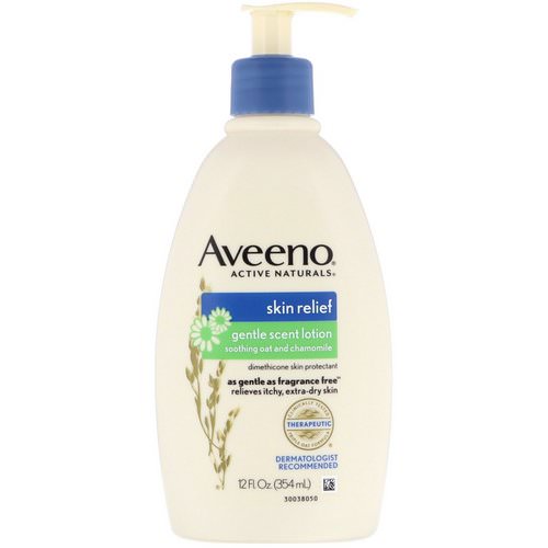 Aveeno, Active Naturals, Skin Relief, Gentle Scent Lotion, Soothing Oat and Chamomile, 12 fl oz (354 ml) فوائد
